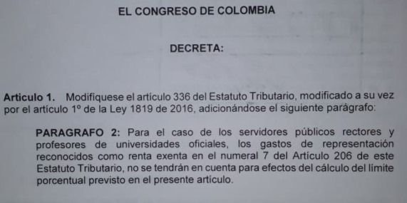 Profesores obtienen apoyo del Congreso para reformar estatuto tributario y bajar sus retenciones