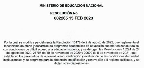 Mineducación baja la presión y con nueva resolución flexibiliza el registro calificado
