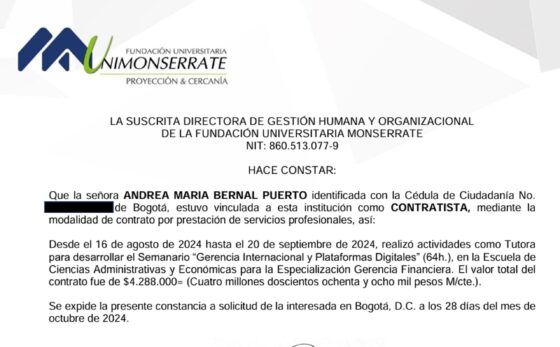 Unimonserrate, otra IES privada que ilegalmente paga la docencia por honorarios