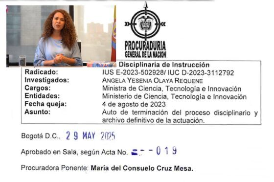 Procuraduría archiva investigación a Ministra de Ciencias por denuncia no comprobada de acoso