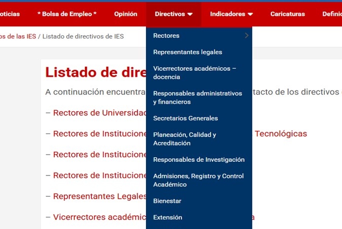 ¿Su nombre ya aparece en el listado de directivos de las IES colombianas?