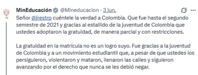 Mineducación aumenta su participacion en política y toma posición frente a la “paternidad” de la matrícula cero
